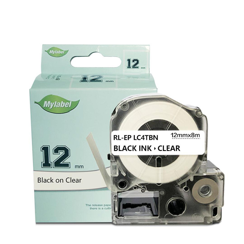 e代经典 12mm 适用 爱普生EPSON LW300 标签色带 (计价单位：个) 透明底黑字