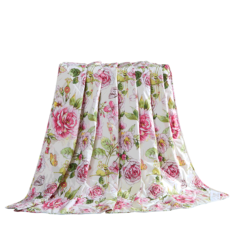富安娜印花夏被 恋恋花语152*210cm/床 粉色 花色