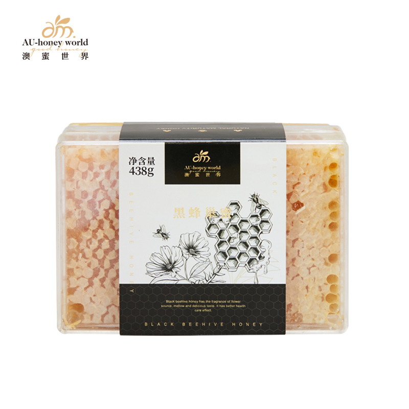 澳蜜世界黑蜂巢蜜礼盒装438克  香槟色  