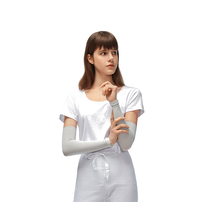 蕉下零触系列亲子防晒袖套男女防晒冰袖防紫外线透气运动户外开车骑行袖子 对 烟灰色