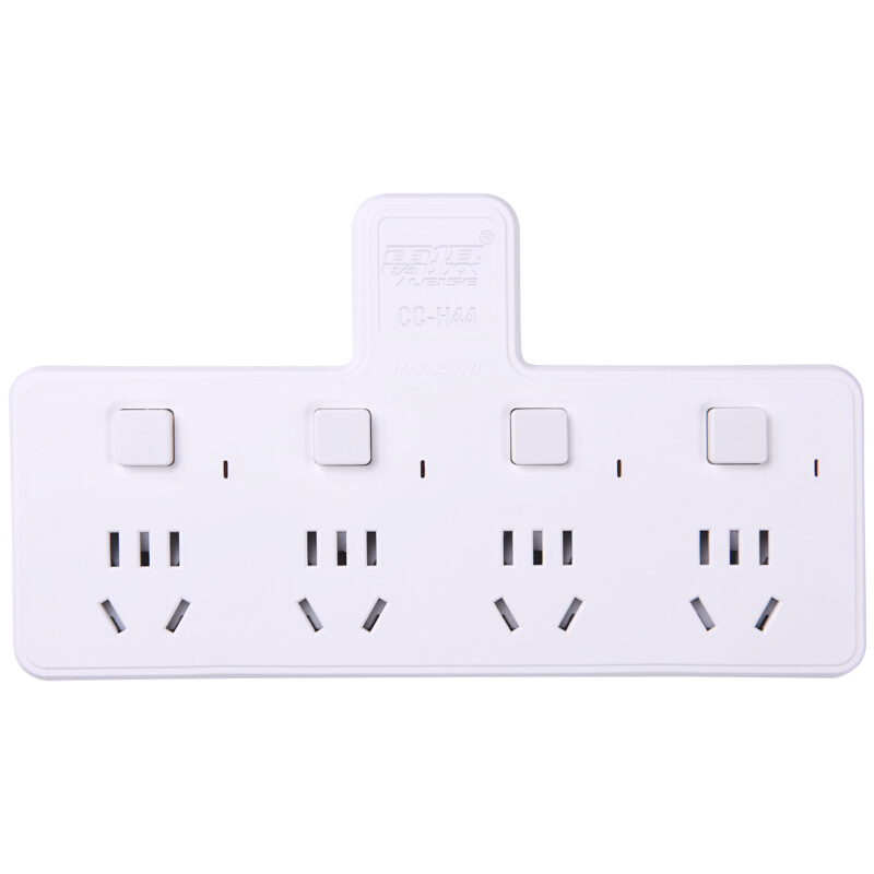 雷摄LEISE 插座转换器/一转多插座/无线转换插座/电源转换器/4位分控插座CC-H44 个 白色