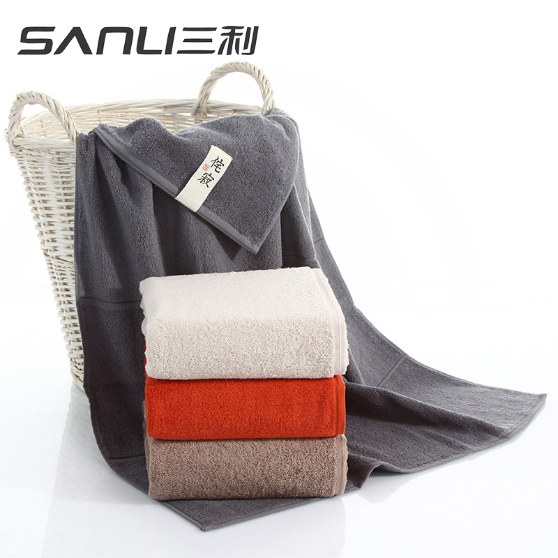 三利 长绒棉A类标准 素色良品毛巾2条+浴巾1条 三件组合装 平布接缝 随心裁剪多规格巾类 磨砂袋装 8110+3110  混色  