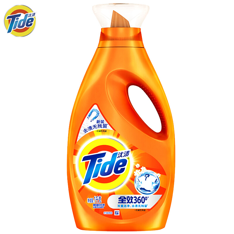 汰渍全效360度洗衣液（洁雅百合香型）1千克    
