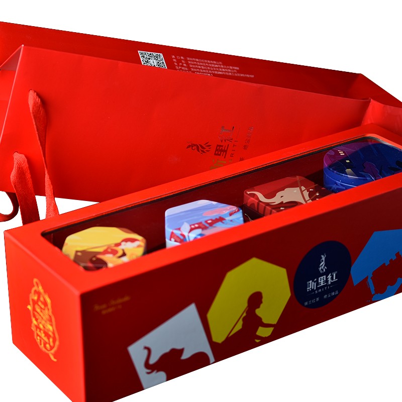 一品云天 斯里红 斯里兰卡红茶 锡兰精品红茶礼盒装 散装送礼茶叶四罐装240g进口红茶  红色  