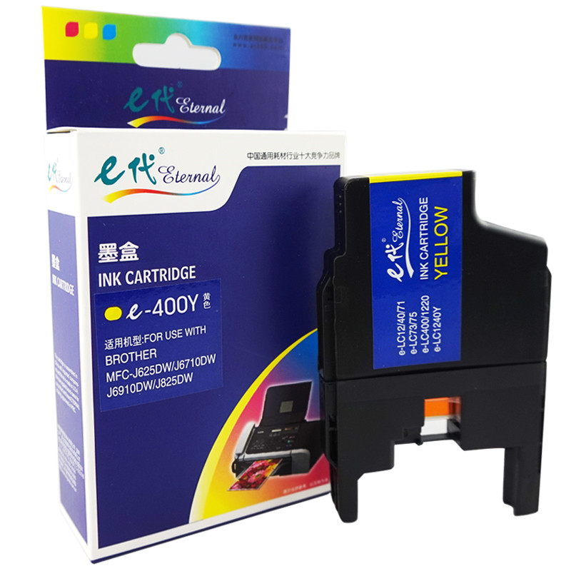 e代经典 e-LC400Y 打印量500页 适用MFC-J430W MFC-J825DW 墨盒 (计价单位：盒) 黄色