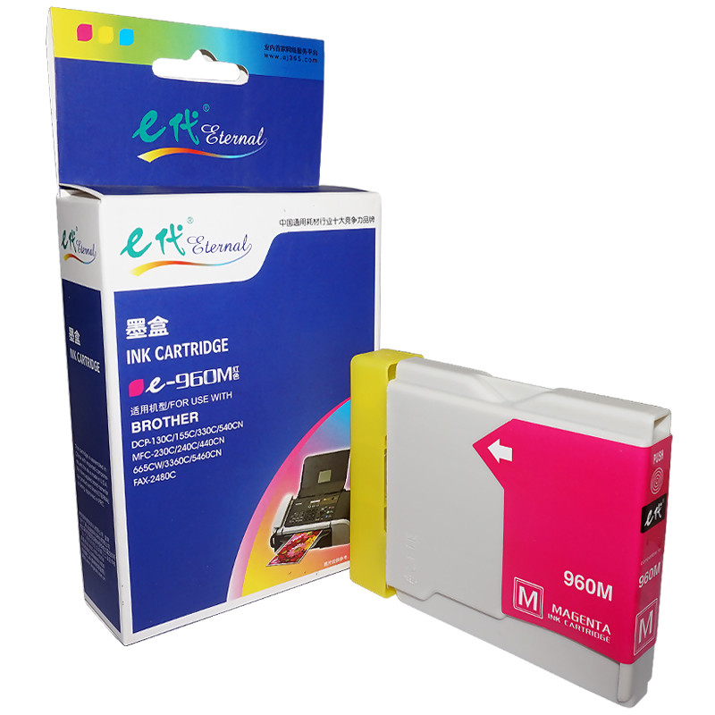 e代经典 960M墨盒红色 适用兄弟DCP-130C/135C/150C/155C/157C/540CN/440CN/MFC240C/MFC665CW/MFC5460/个 红色