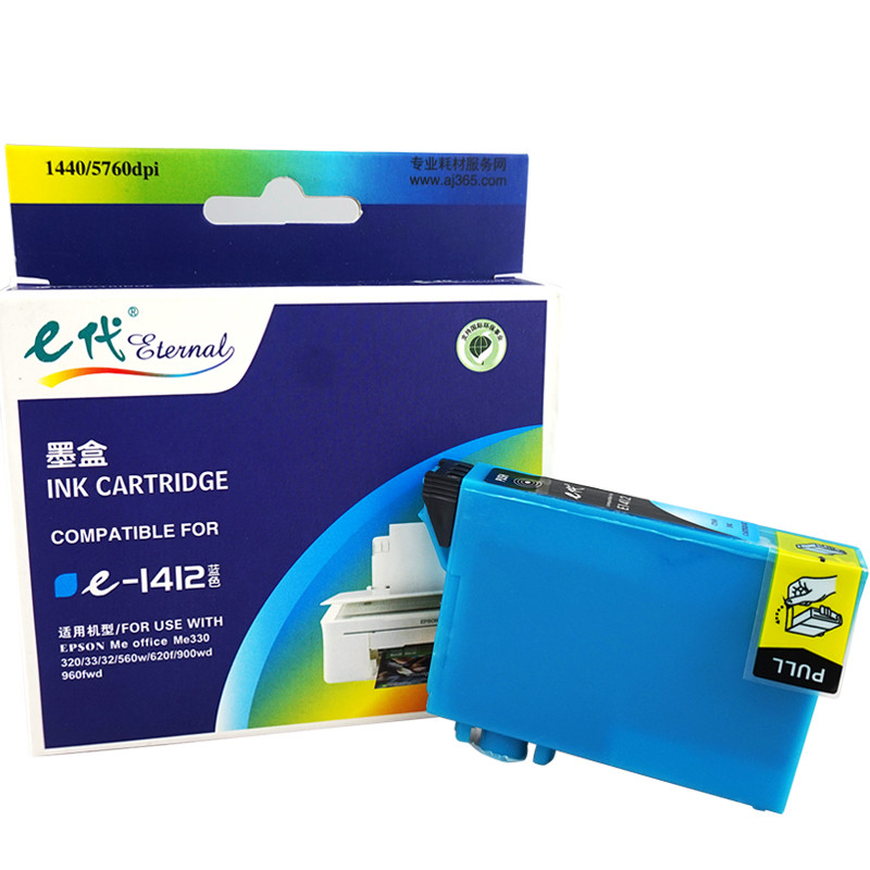 e代经典 e-T1412C 打印量500页  适用爱普生EPSON ME33/35 墨盒 (计价单位：盒) 青色
