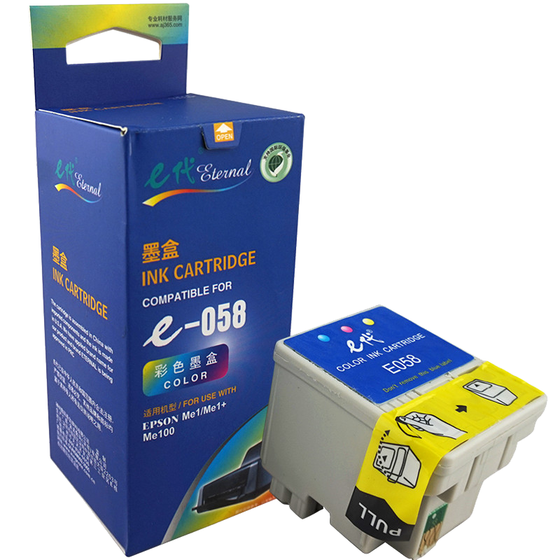 e代经典 爱普生058墨盒彩色 适用EPSON ME 1/ME1+/ME 100 打印机/个 黑色