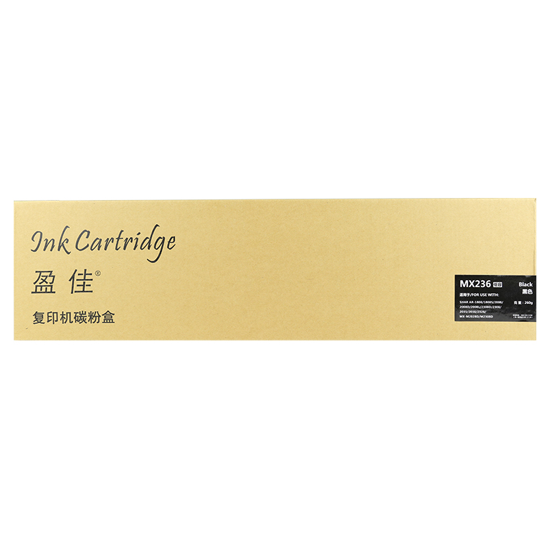 盈佳(Ink Cartridge) YJ-236CT-F 8000页 适用夏普AR1808 2008 粉盒 1.00 只/个 (计价单位：个) 黑色