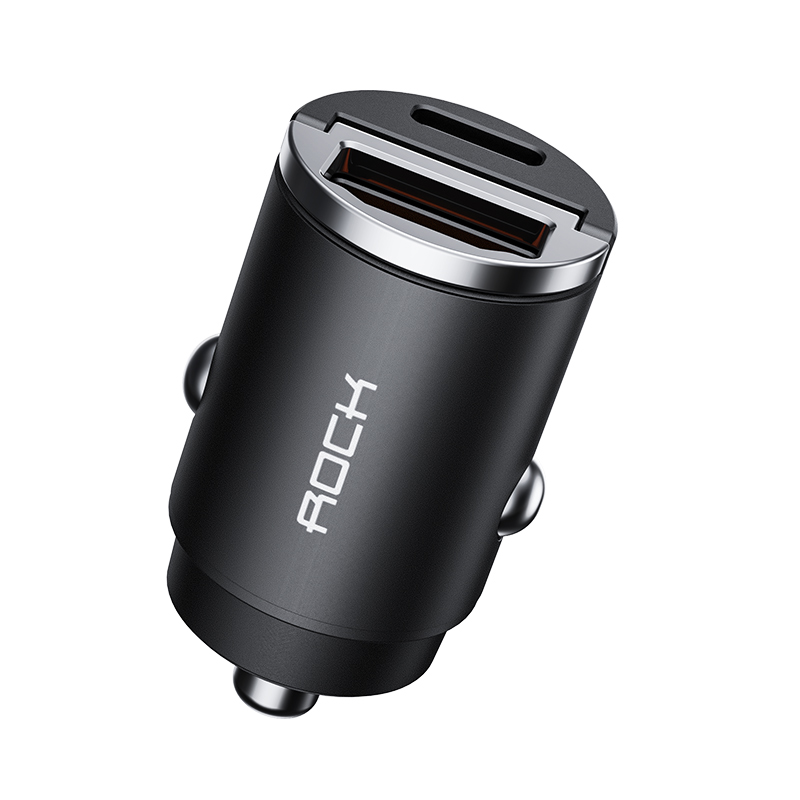 ROCK H15双口A+C PD30W车载充电器  黑色  