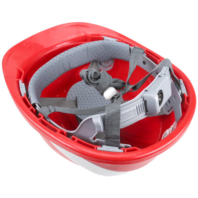 赛拓（SANTO）安全帽 新国标ABS 五筋反光安全帽 工地施工建筑防砸安全帽 电力施工 红色 可印字 1973  红色  