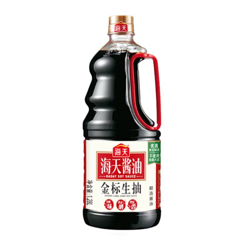 海天金标生抽1.28L+海天上等蚝油260g酱油蚝油组合装  黑色  