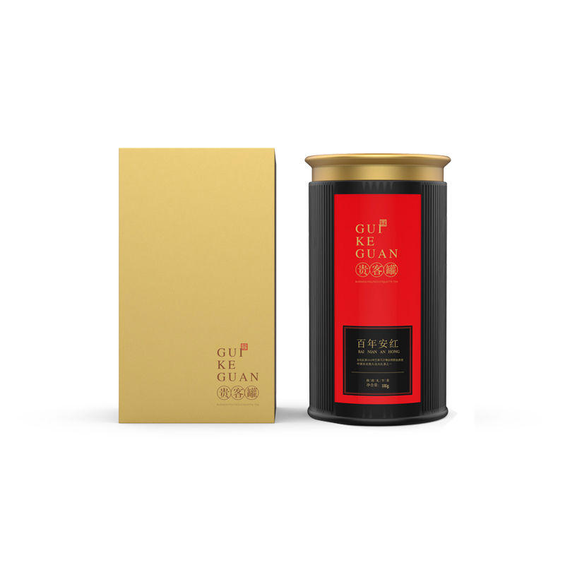 国殷 贵客罐|百年安红125g （湖南红茶/125克/罐） 金色