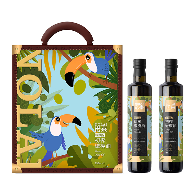 诺来 食用油 特级初榨橄榄油 750ml*2瓶礼盒装 750ml*2礼盒装 混色（单位：盒）