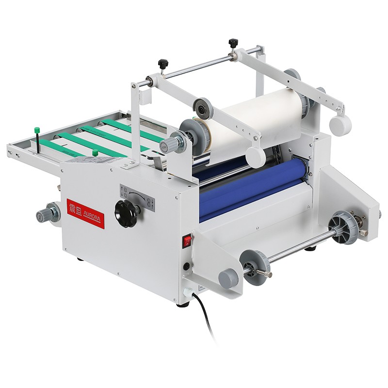 震旦AURORA 电动钢辊覆膜机裱膜机 热膜冷裱自动收纸 单/双面覆膜 自动修边 防卷曲虚线功能AV370  灰色  