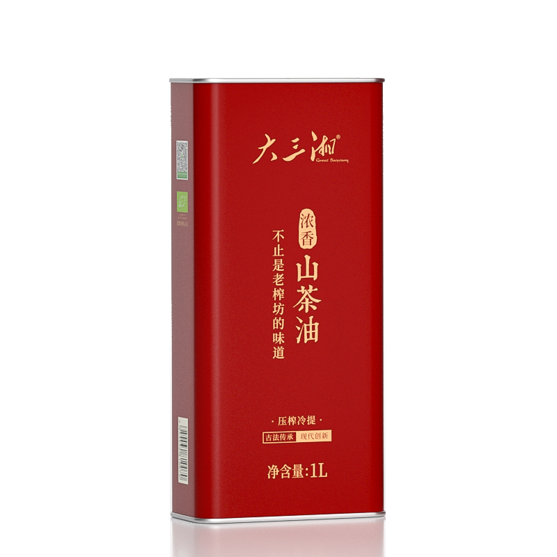 大三湘浓香有机压榨冷提山茶油1L  自然色  