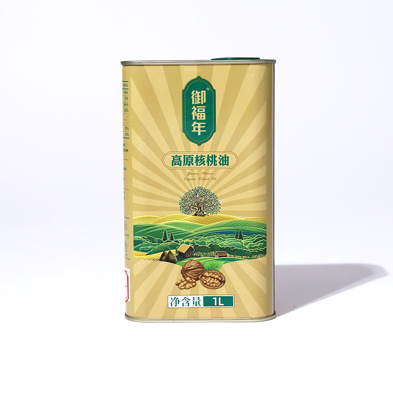 御福年YUFUNIAN高原核桃油单罐1L  金色  