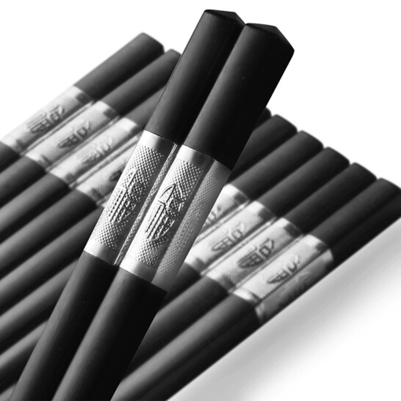 双枪（Suncha）银福吉祥合金筷不发霉可消毒家用合金筷子10双套装  银色  