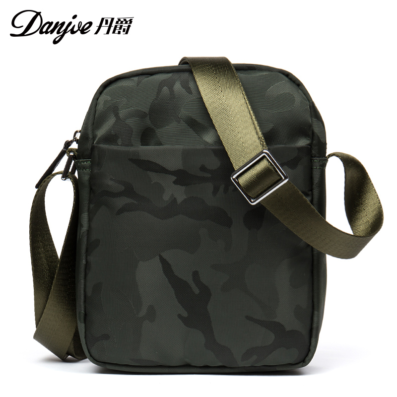 丹爵包竖款迷彩休闲男士韩版斜挎背包时尚单肩包男D8090-1（单位：个） 绿色