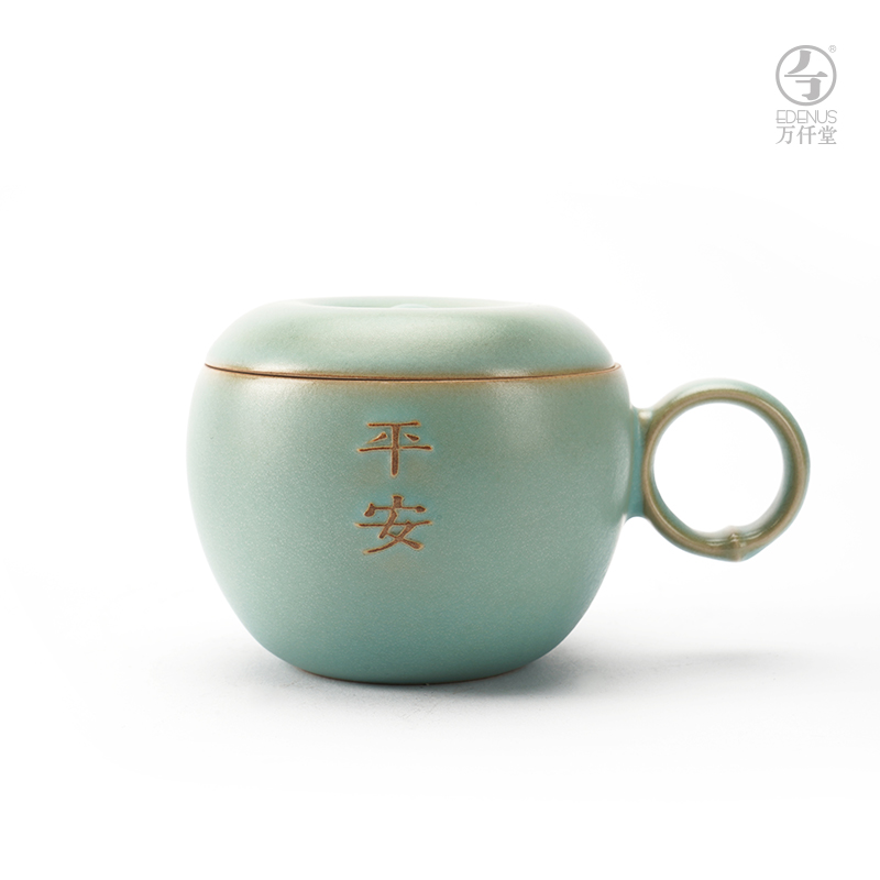 万仟堂 平安&middot;办公杯 古绿釉  万仟堂  