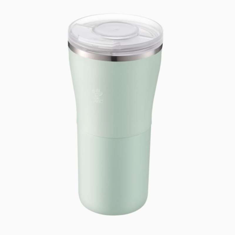 鸣盏 饮水机电水壶热水壶保温壶冷水杯保温杯茶杯可保温可速冷杯MZ8009  绿色  