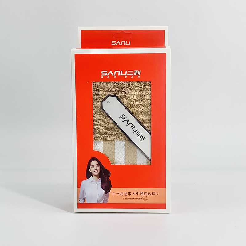 三利帕拉图毛巾单条礼盒装 纯棉肤加厚洗脸巾 100g 帕拉图毛巾34&times;73cm 9677（单位：盒） 随机