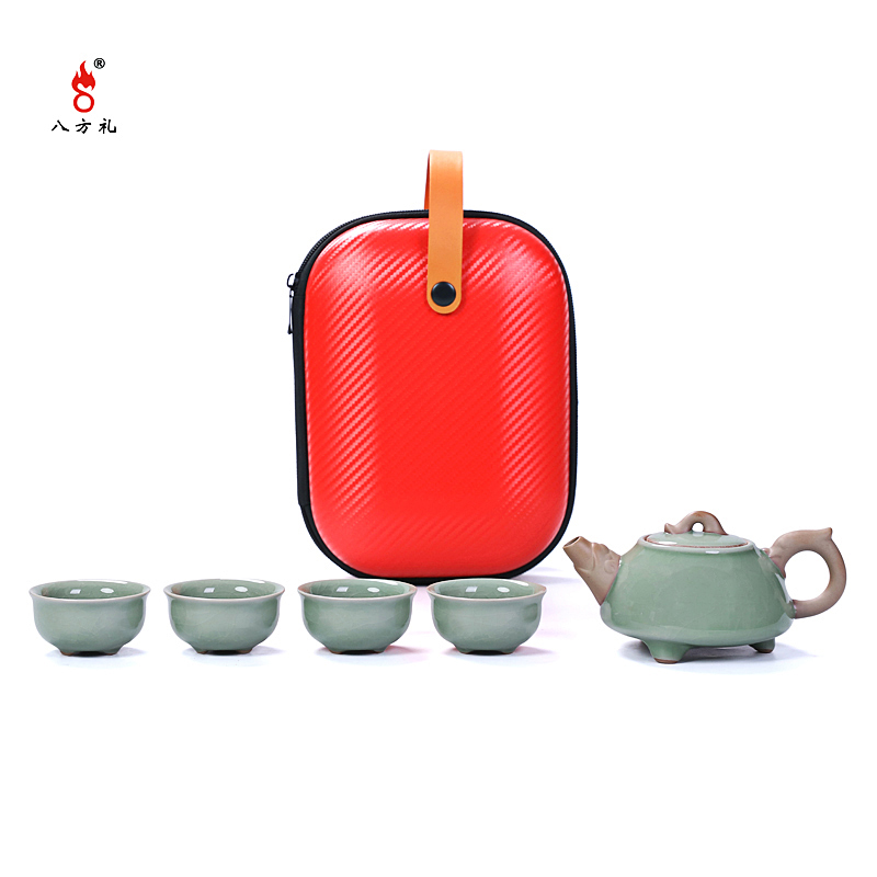 八方礼 哥窑鼎盛辉煌5入茶具BFL2020-26 绿色