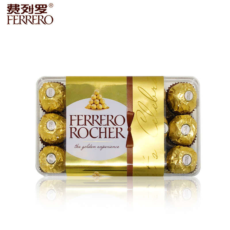 原装进口费列罗榛果威化巧克力30粒装（T30）礼盒装375g 玫瑰金