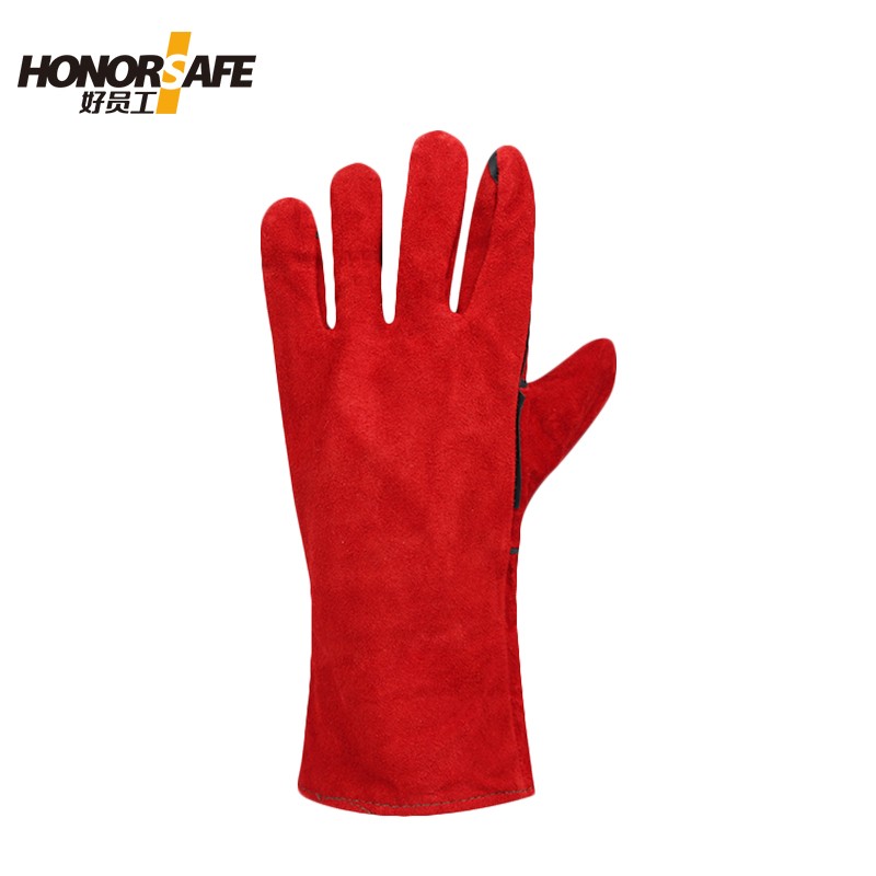 好员工 牛皮电焊手套 DH908 单位：双 红色