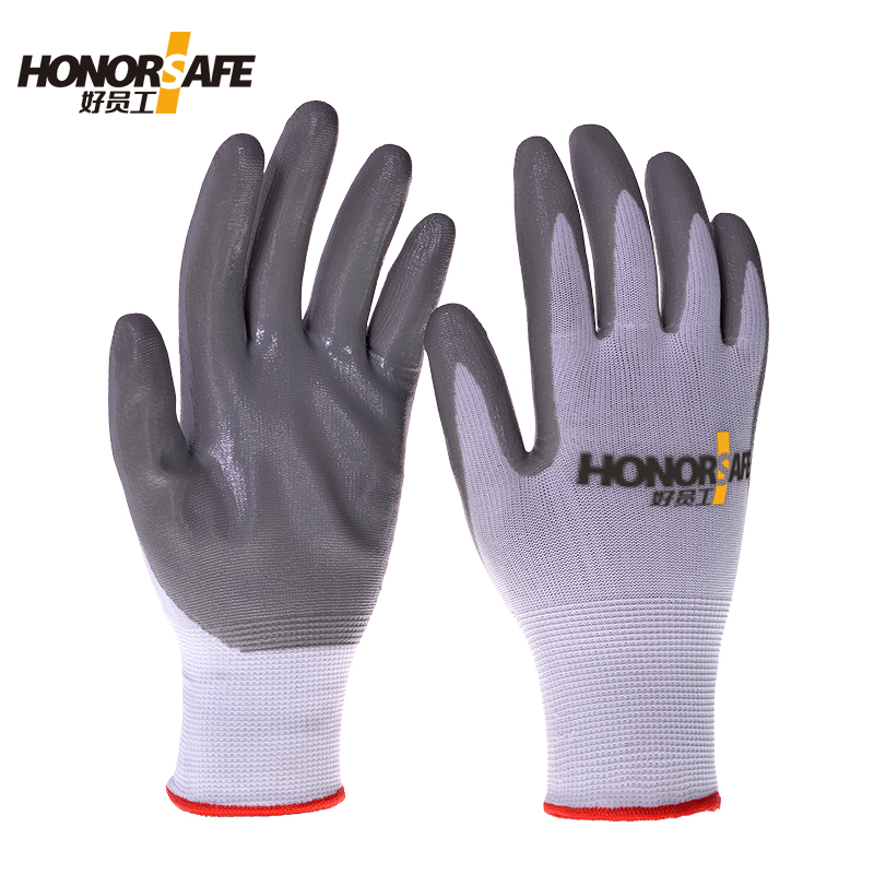 好员工 13针白涤纶灰丁腈 N303 120双起订 灰色