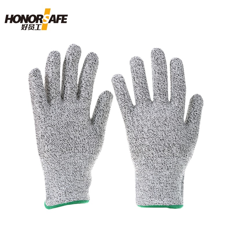 好员工 13针PE防切割手套 PE-101 100双起订 麻灰