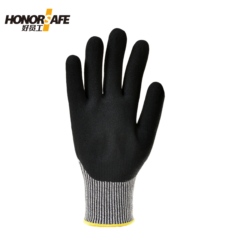 好员工 13针PE防切割磨砂涂掌 PE-108 100双起订 灰黑