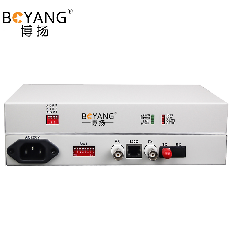 博扬（BOYANG）BY-P1E1 PDH光端机1路E1 1路2M光端机 光纤收发器 FC单纤20公里 桌面式 单电源  白色  