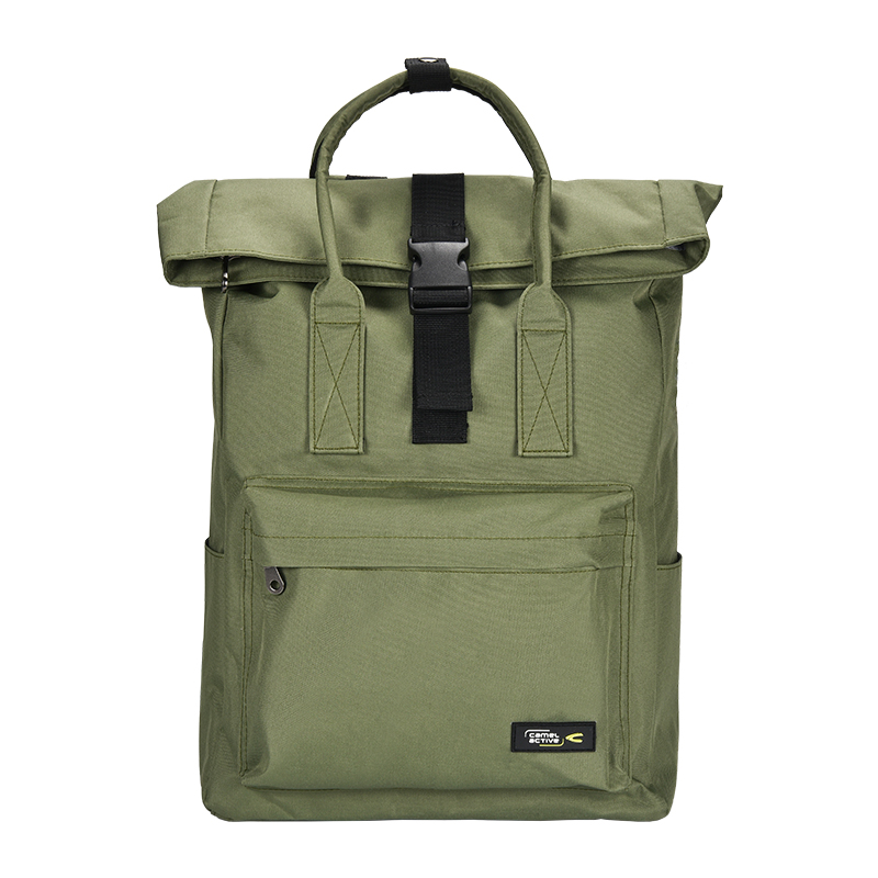 骆驼（camel active）慕尼黑-卷盖双肩背包LTC02117  军绿色  