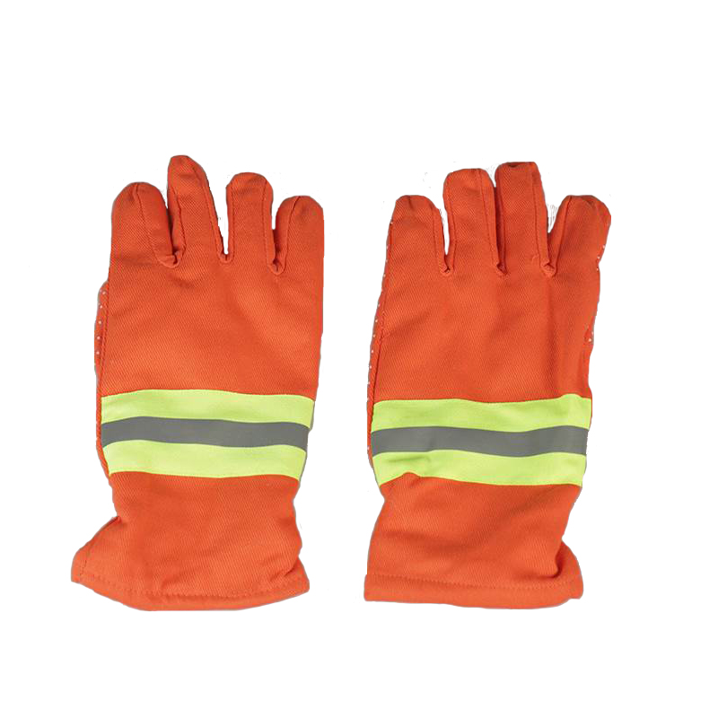 谋福 130 97式手套阻燃防火隔热手套加厚防水透气微型消防站配 加厚带点珠款2025 双 灰橙色