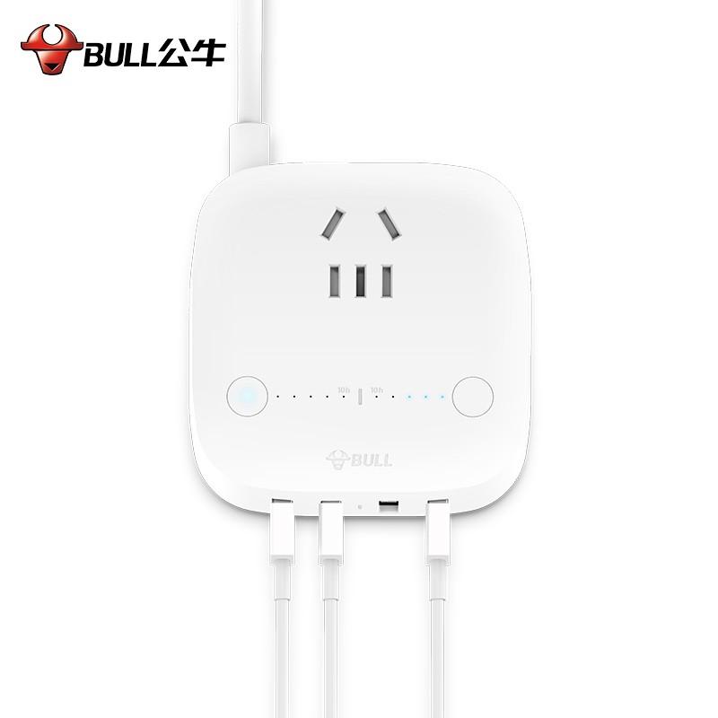 公牛 USB插座 手机充电器 多功能插座防过充快充 多口手机充电头苹果/华为/小米手机平板插座插排 GN-U8201T 自动防过冲USB充电盒  白色  