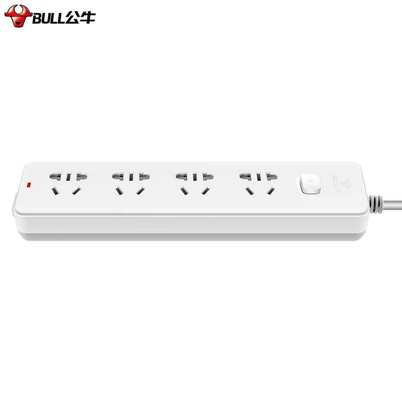 公牛（BULL） 插座/带儿童保护门 新国标/插线板/插排/排插 GN-410 4位总控开关全长3米  白色  
