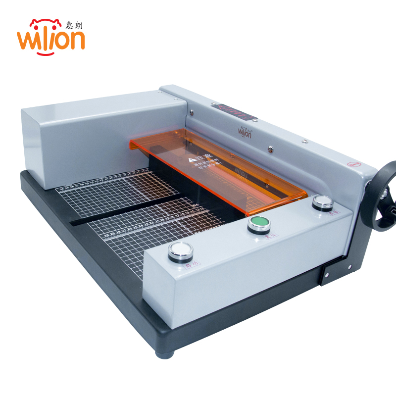 惠朗（huilang）台式桌面电动切纸机 标书 文件 书籍裁纸机 省力加厚切纸刀40mm重型厚层多功能切纸 HL-3003  银色  