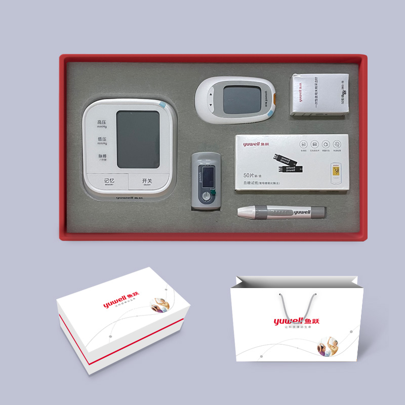 血压血糖血氧六件套（健康礼盒系列-血压-血糖-血笔-血针-血糖试纸-血氧仪&middot; 家庭保健6件套）  本白色  
