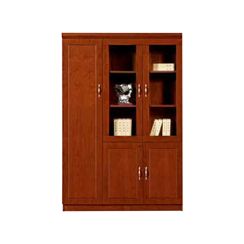 企诺 办公家具3门油漆木制柜左木门文件柜LY3017L  胡桃色  