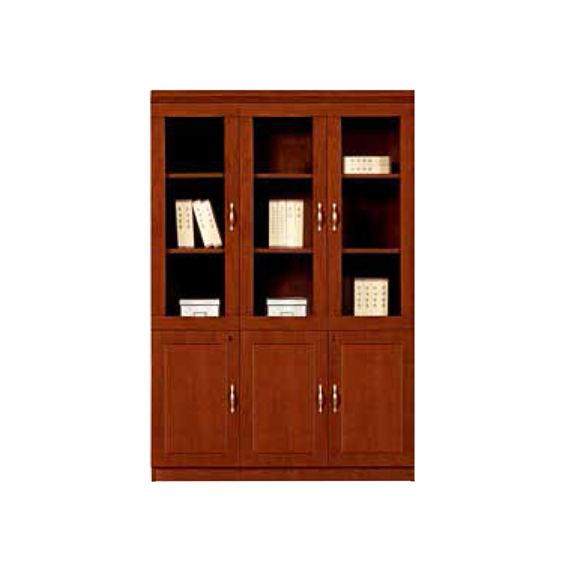 企诺 3门油漆办公高柜下木门文件柜LY3017L1  胡桃色  