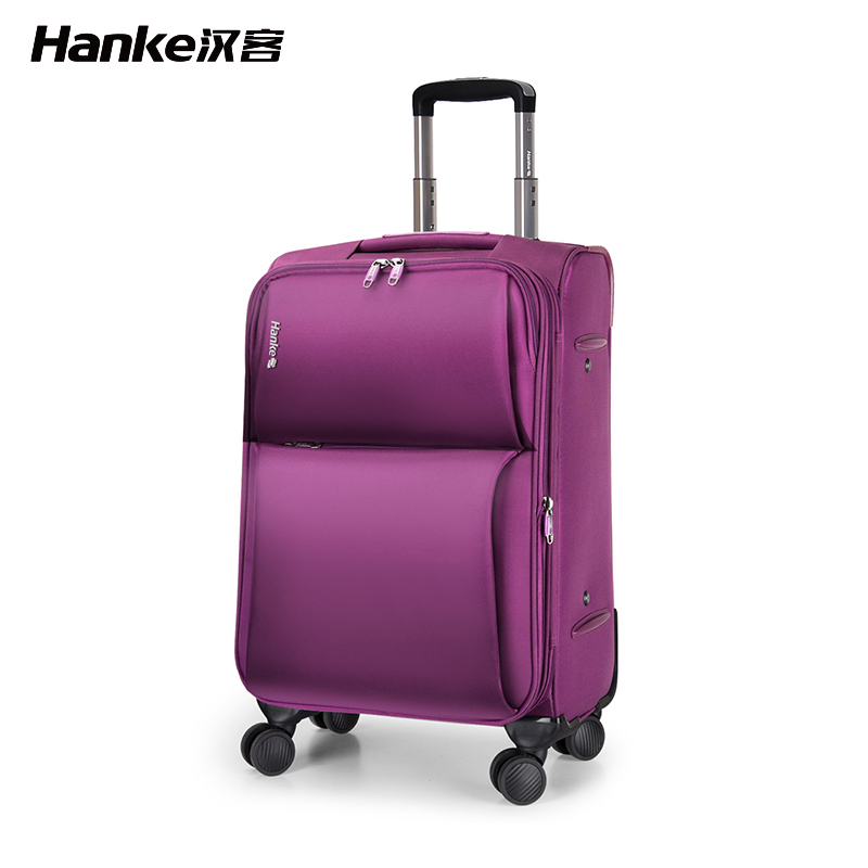 汉客牛津布拉杆箱女帆布行李箱万向轮24寸8039-24寸-升级版  紫色  