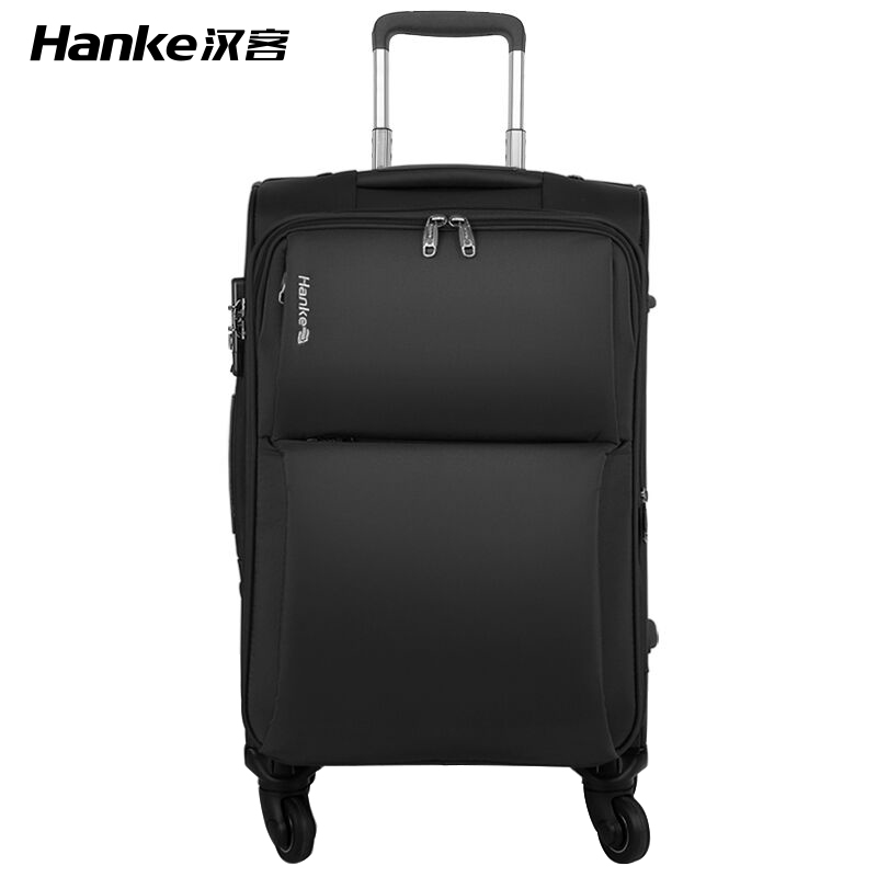 汉客牛津布拉杆箱女帆布行李箱万向轮26寸8039-26寸-升级版（单位：个） 黑色