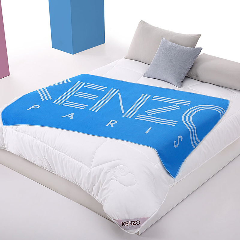 KENZOLOGO提花竹棉毯（蓝）KZMT-001  蓝色  