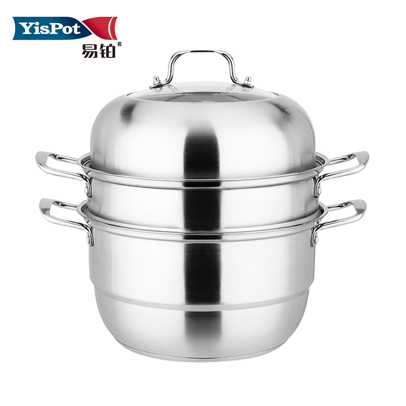 【yispot易铂】金钢蒸锅YP-8029三层28cm（单位：套） 不锈钢色