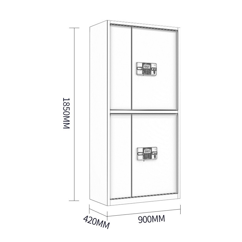 洛来宝保密柜密码柜档案柜电子保密柜文件柜钢制资料柜办公柜铁皮柜加厚款电子锁通双节灰白色LLB-CSG-A2  白色  