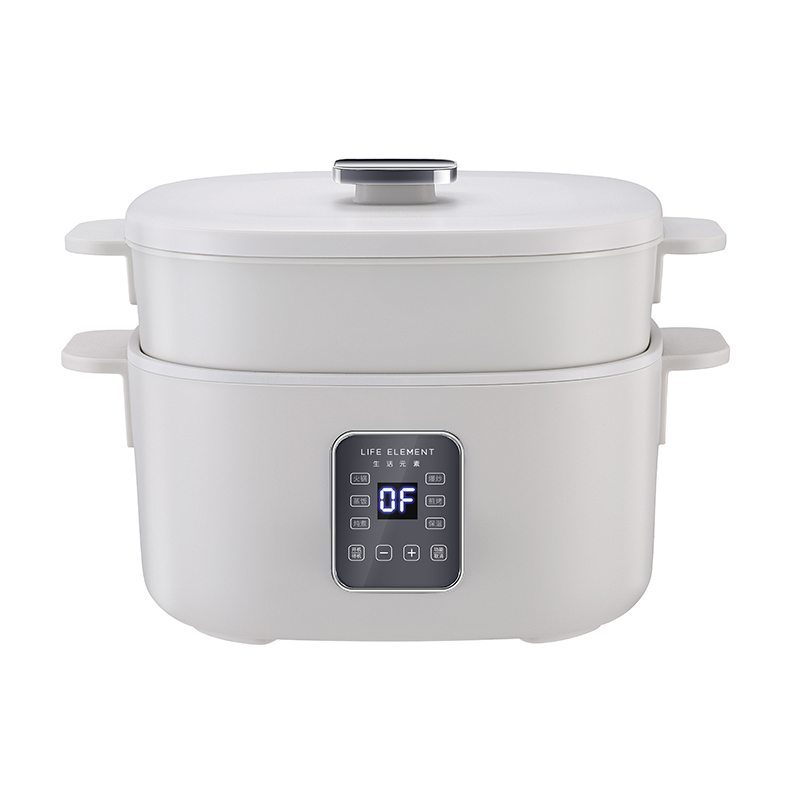 生活元素（LIFE ELEMENT） 电煮锅多功能锅电蒸锅电火锅料理煎炒蒸煮家用宿舍小锅 智能电煮锅J16(灰色)/J18(绿色)  3L（单位：台） 灰色