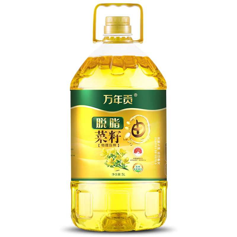 万年贡 脱脂菜籽油5L（单位：瓶） 黄色