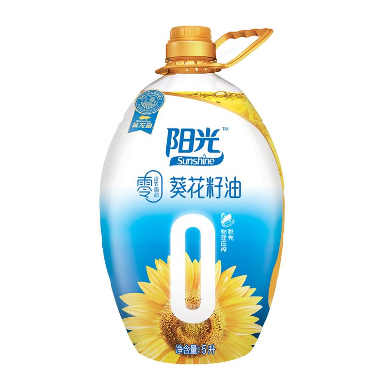 金龙鱼阳光零反式脂肪葵花籽油5L  金色  