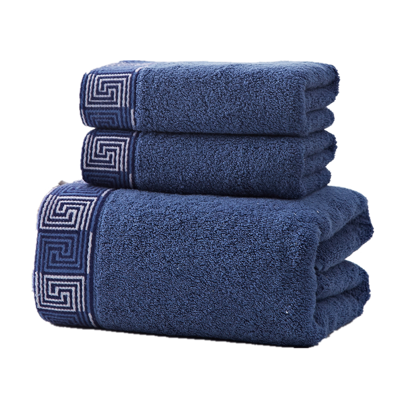 恒源祥丝带题字浴巾三件套HYX050MJ  蓝色  